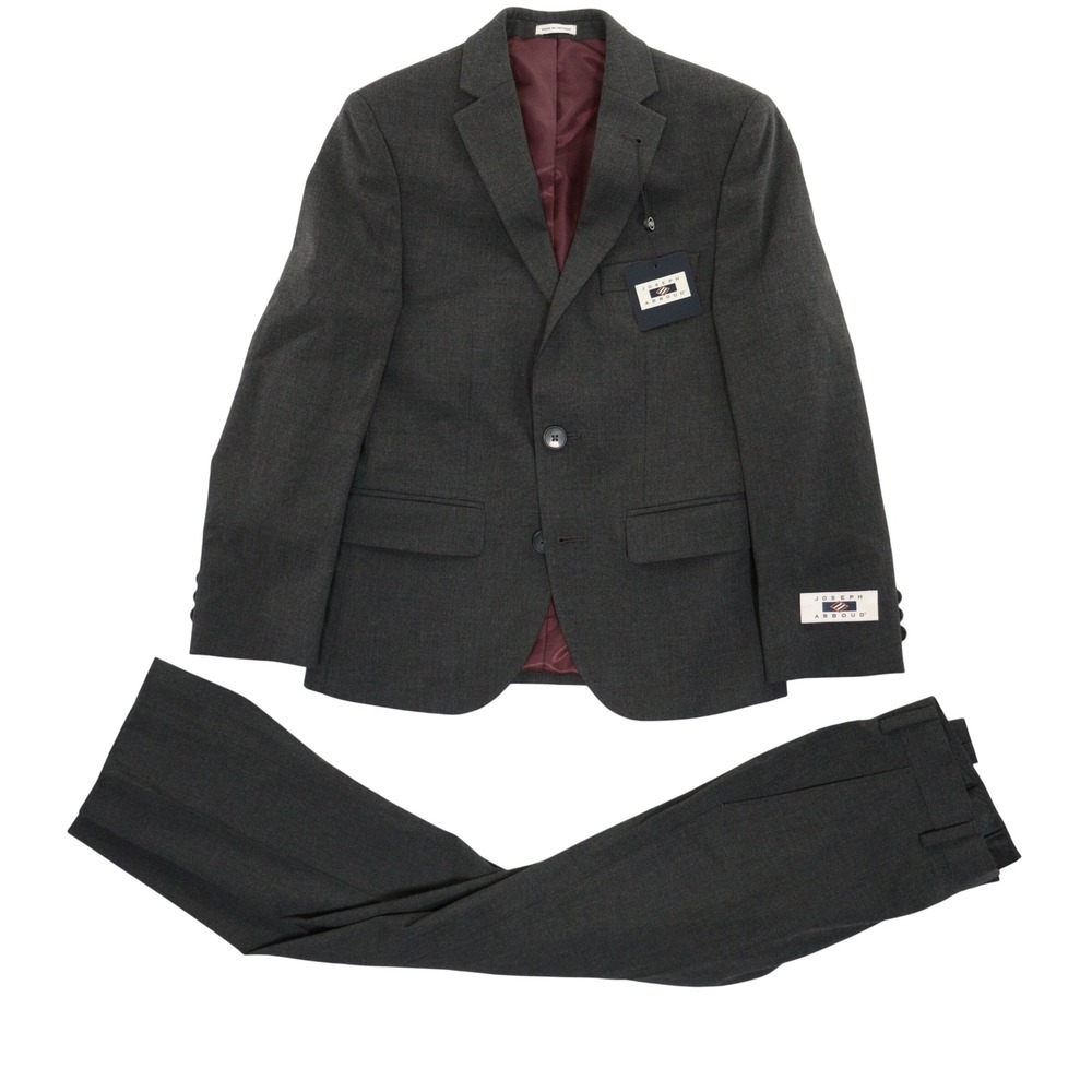 Joseph Abboud Suit Boys 8/10 Charcoal Gray Blazer Pants Formal Wedding NWT